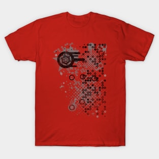 Abstract Pattern Circles Dots Halftone Star Faces T-Shirt